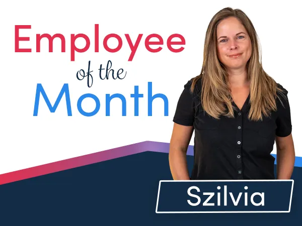 Szilvia as Leisuretec's July Employee of the Month