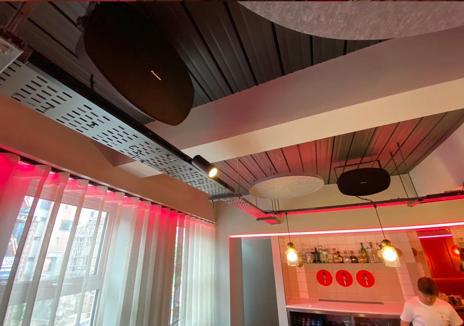 Pioneer speakers in Manchester bar