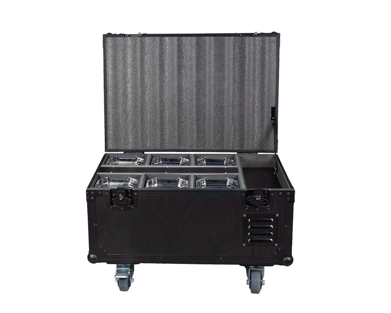 ADJ1226100382 - ADJ Mirage Q6 Pak LED Uplighter 6 in Charging Flightcase IP65 Chrome Image 3