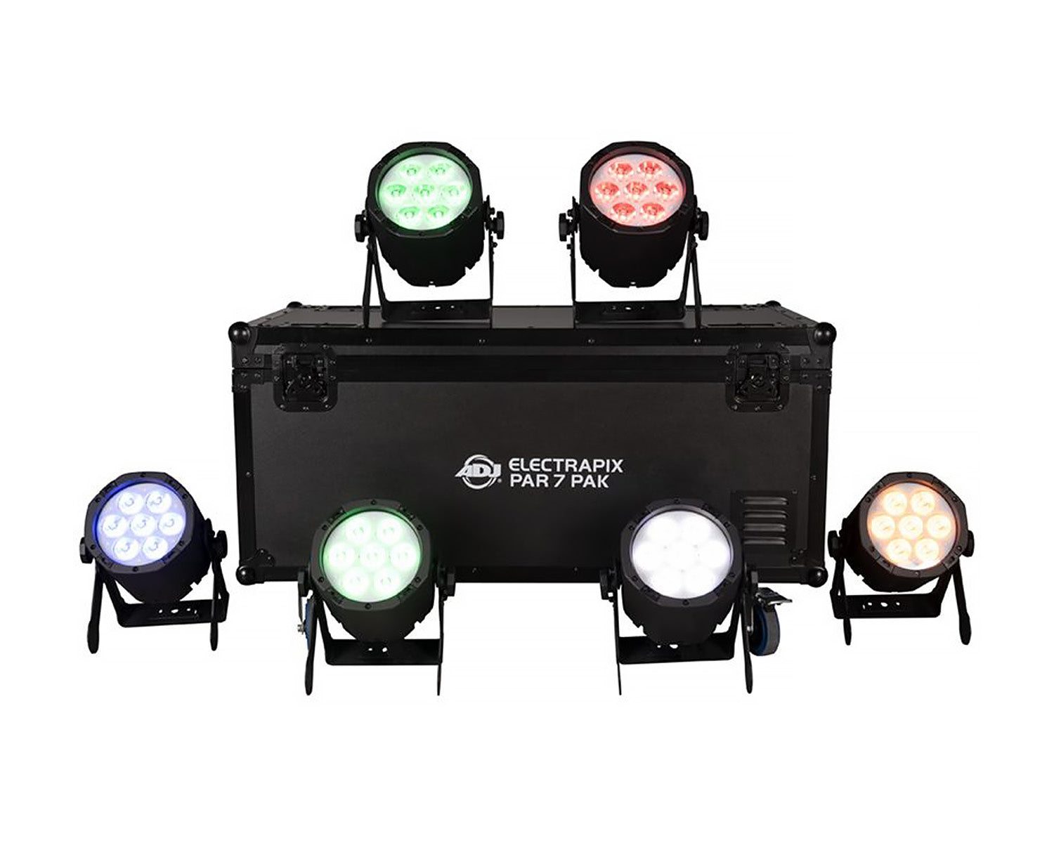 ADJ1226100507 - ADJ ElectraPix Par 7 Pak  6 x PARs in Charging Flightcase IP65 Image 1