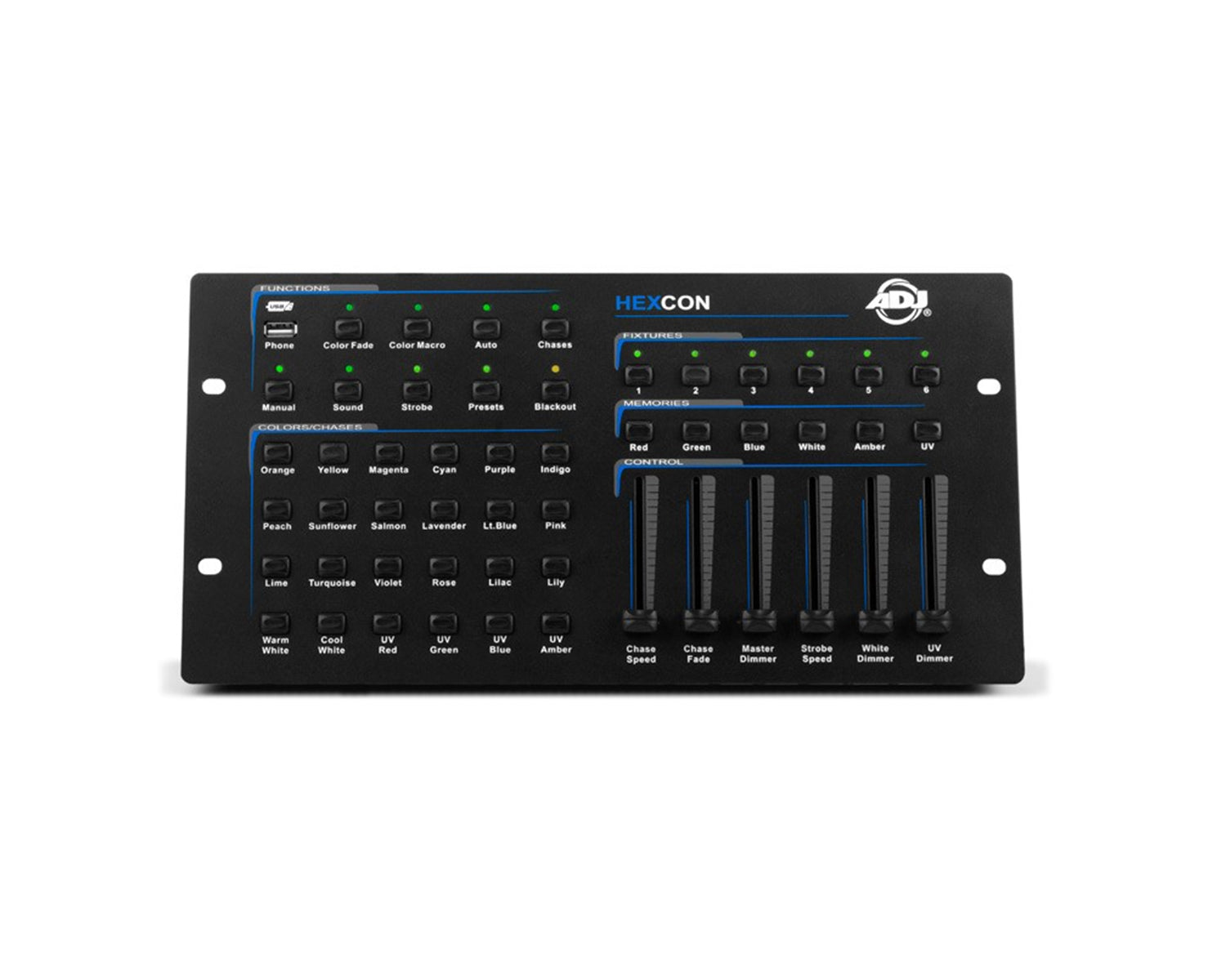 ADJHEXCON - ADJ HEXCON 36 Channel RGBWA and UV DMX Controller Image 1