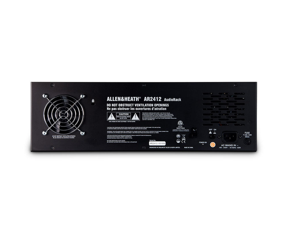 ALLAR2412 - Allen & Heath AR2412 AudioRack 24in or 12out for QU GLD and SQ Consoles 4U Image 3