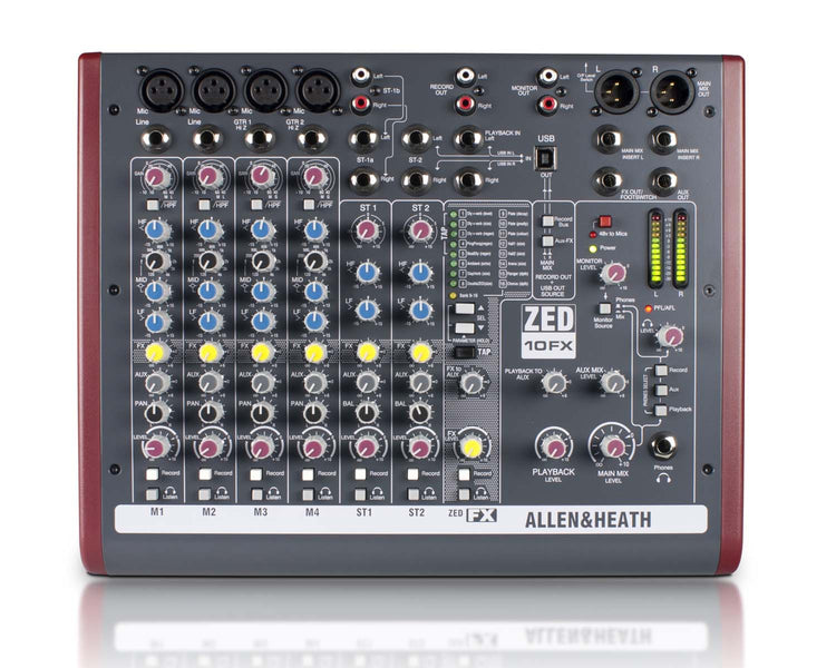 ALLZ10FX - Allen & Heath ZED10FX 4 Mic or Line 2 Stereo i or p USB FX Desk with X Gear SW Image 2