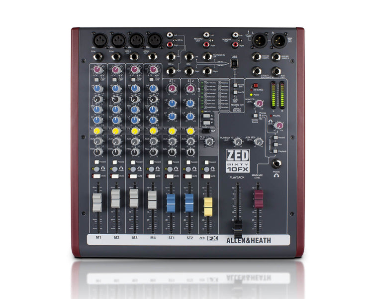 ALLZ6010FX - Allen & Heath ZED60 10FX 4 Mic or Line 2 Stereo i or p Console with 60mm Faders Image 2