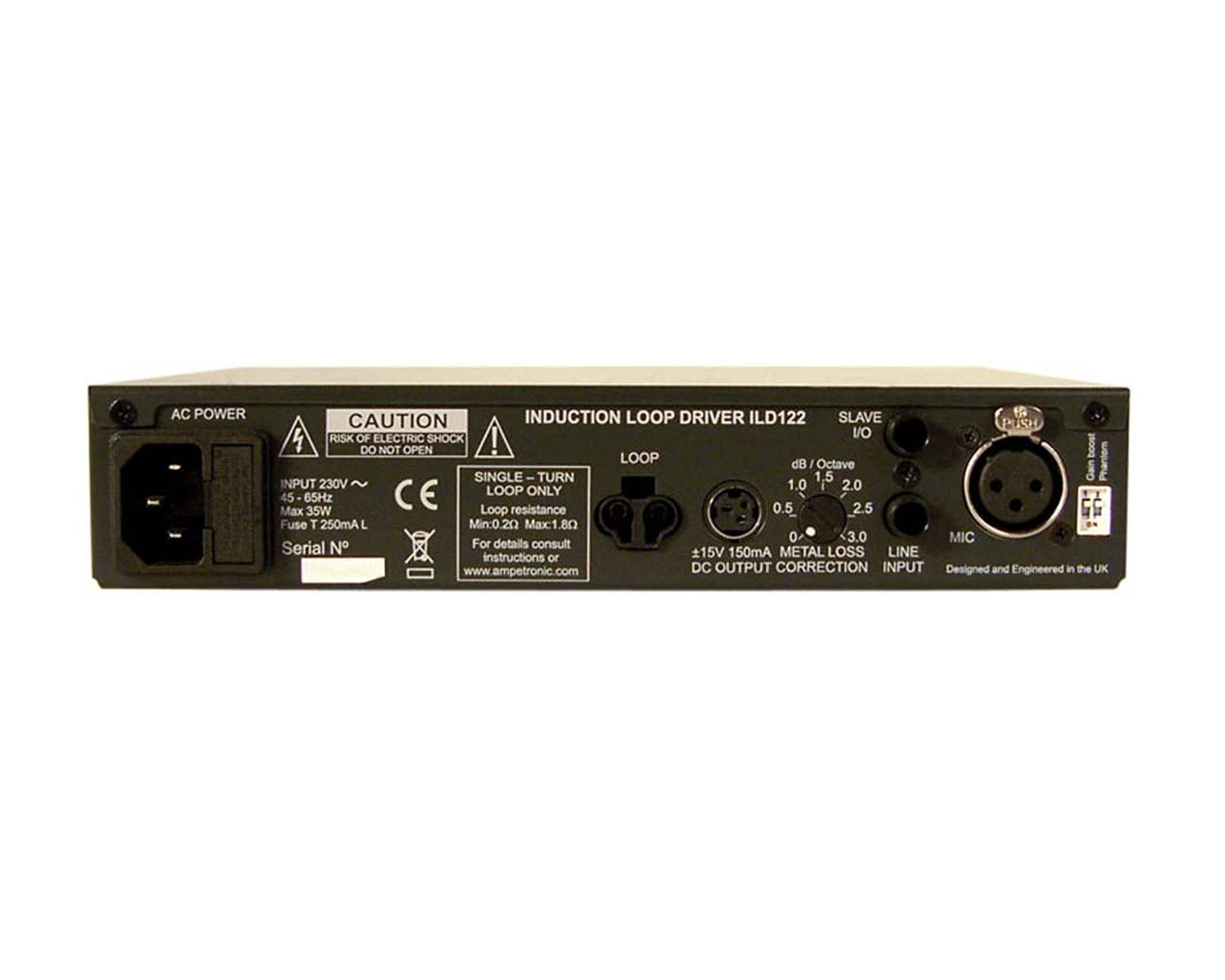 AMPILD122 - Ampetronic ILD122 Induction Loop Driver (200sqm Coverage) Half 1U Image 3