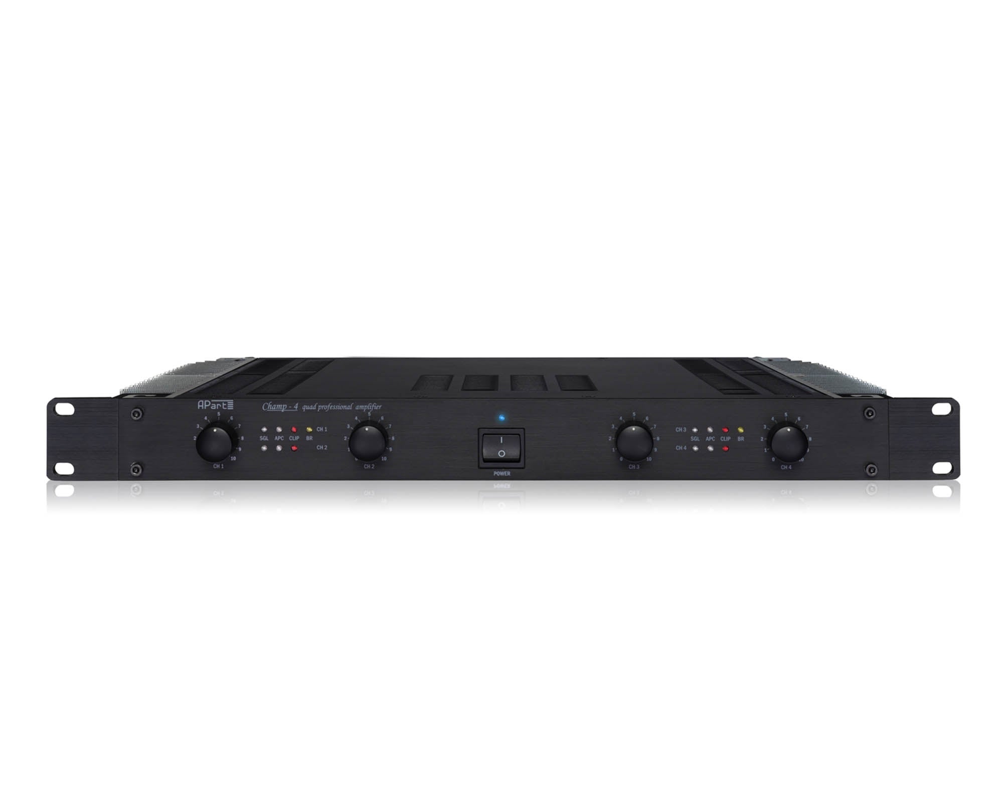 APACHMP4 - Apart CHAMP 4 Convection Cooled Power Amp 4 x 125W @ 4ohm 1U Image 1