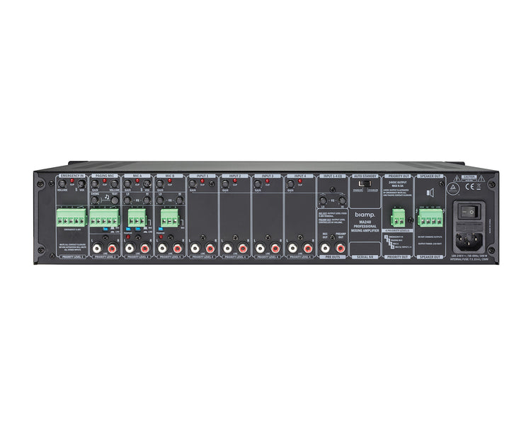 APAMA240 - Apart MA240 100V Mixer Amp 240W 2 Mic or 4 Line i or p 240W 2U Image 2