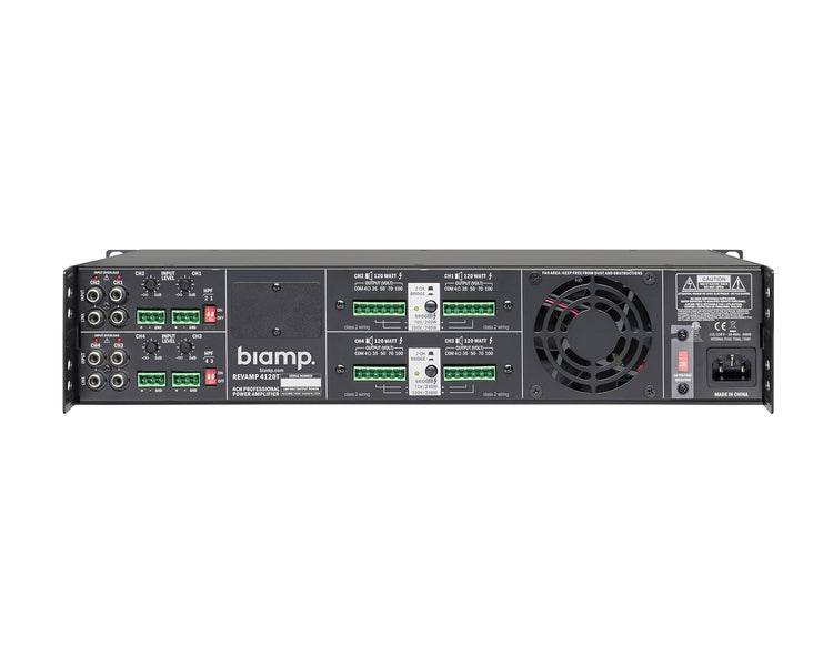 APAR4120T - Apart Revamp 4120T 4Ch Class D Amplifier 4 x 120W 100V or 4ohm 2U Image 2