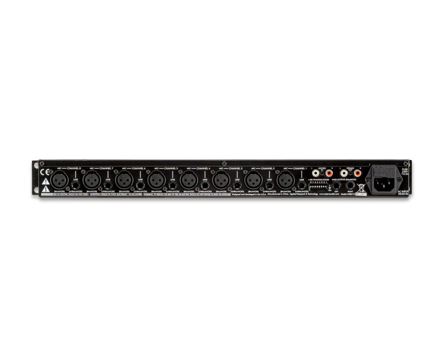 ARTMX821S - ART Pro Audio MX821S 8 Channel Mic or Line Mixer with Stereo Outputs 19inch 1U Image 3