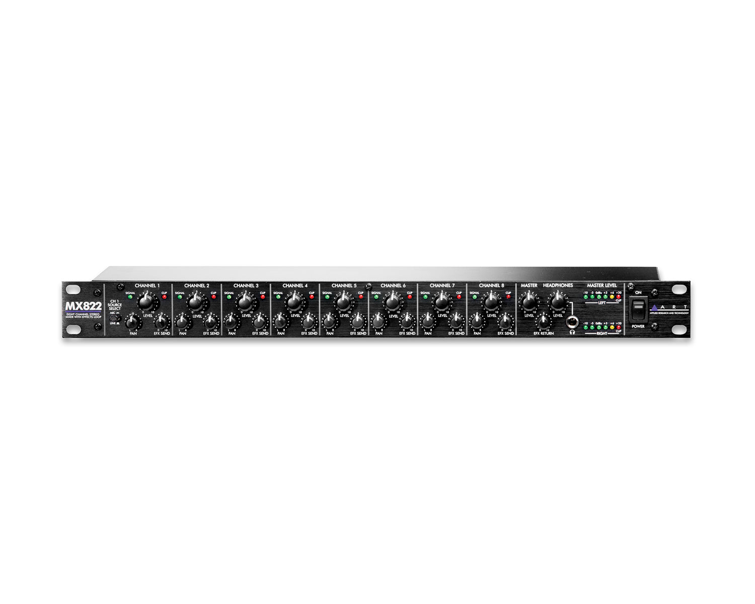 ARTMX822 - ART Pro Audio MX822 8 Channel Stereo Mixer with Effects Loop 19inch 1U Image 1