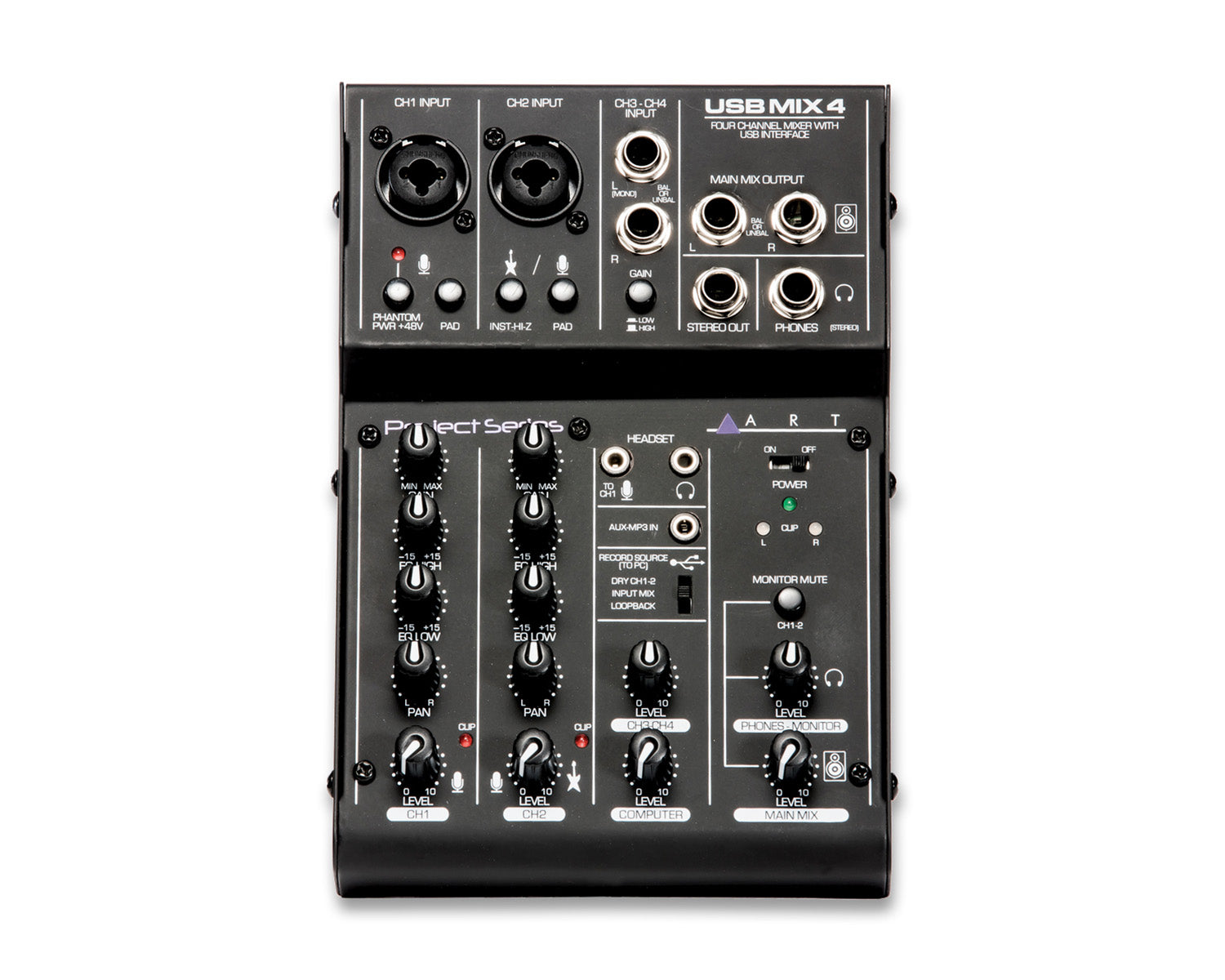 ARTUSBMIX4 - ART Pro Audio USBMix4 4 Channel USB Mixer PC Interface Image 2