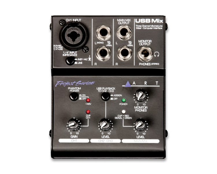 ARTUSBMIX - ART Pro Audio USB Mix 3 Channel USB Mixer PC Interface Image 2