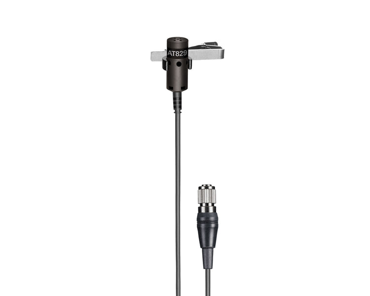 AUDAT829CH - Audio Technica AT829cH Cardioid Condenser Lavalier Mic 4 Pin cH Style Plug BLACK Image 1