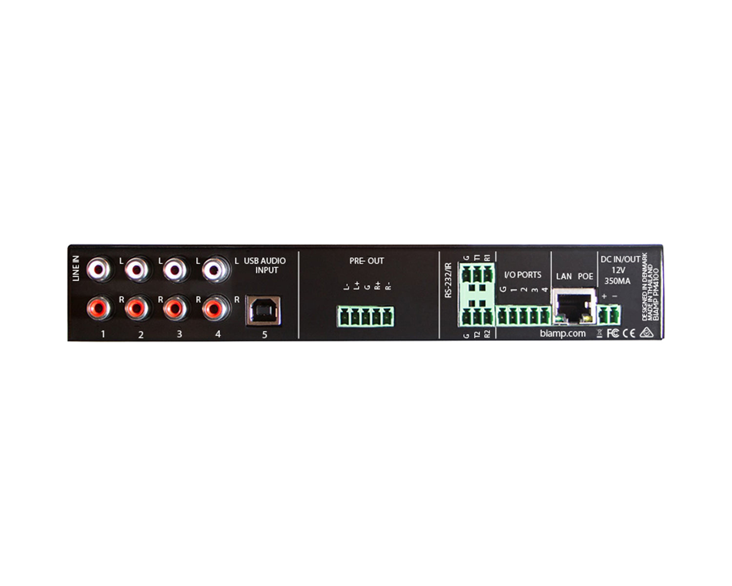 BIAPM4100 - Biamp PM4100 Half Rack Stereo Pre Amp or Mixer 4xGPIO IN or 1xStereo OUT Image 2