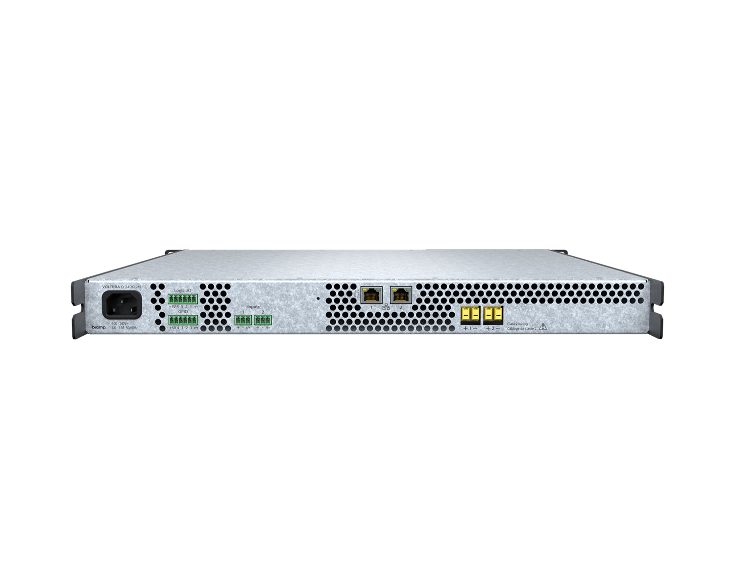 BIAVOLTD24002M - Biamp Voltera D 2400.2M Power Amplifier with DSP and Dante 2x1200W 1U Image 4
