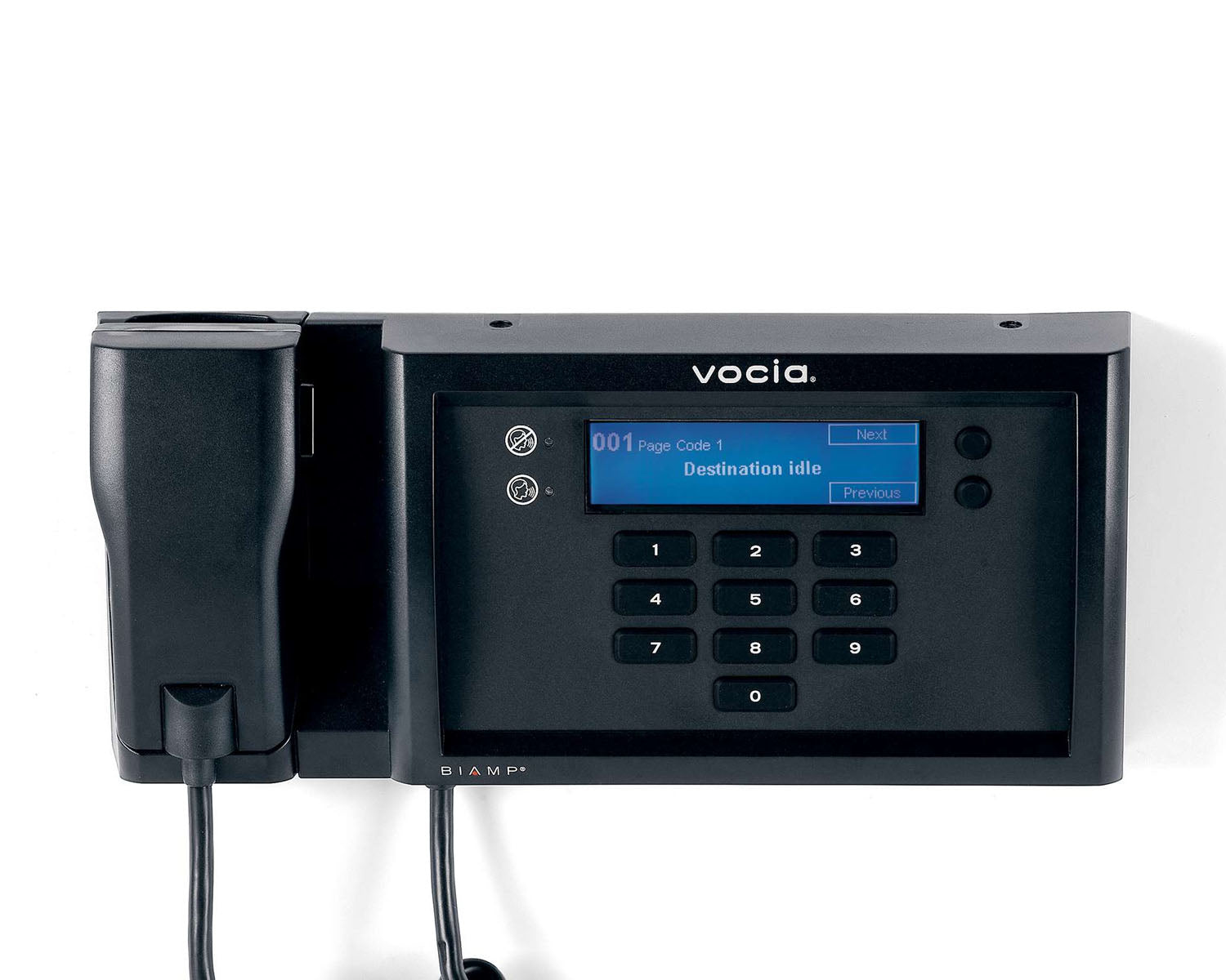 BIAVWS10 - Biamp Vocia WS 10 10 Button Wall Mount Paging Station Inc Handheld Mic Image 1