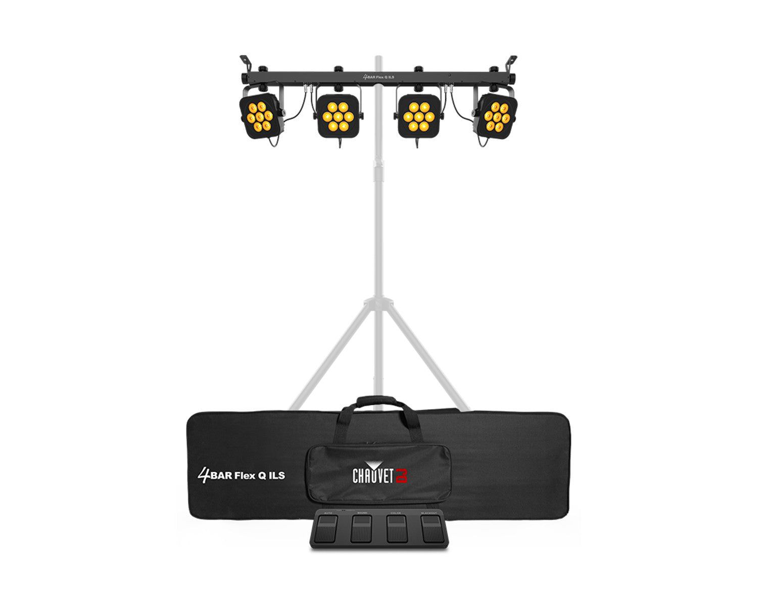 CHA4BFQILS - CHAUVET DJ 4BAR Flex Q ILS 4 Head Wash with Footswitch 28x3.5W RGBA LEDs Image 1