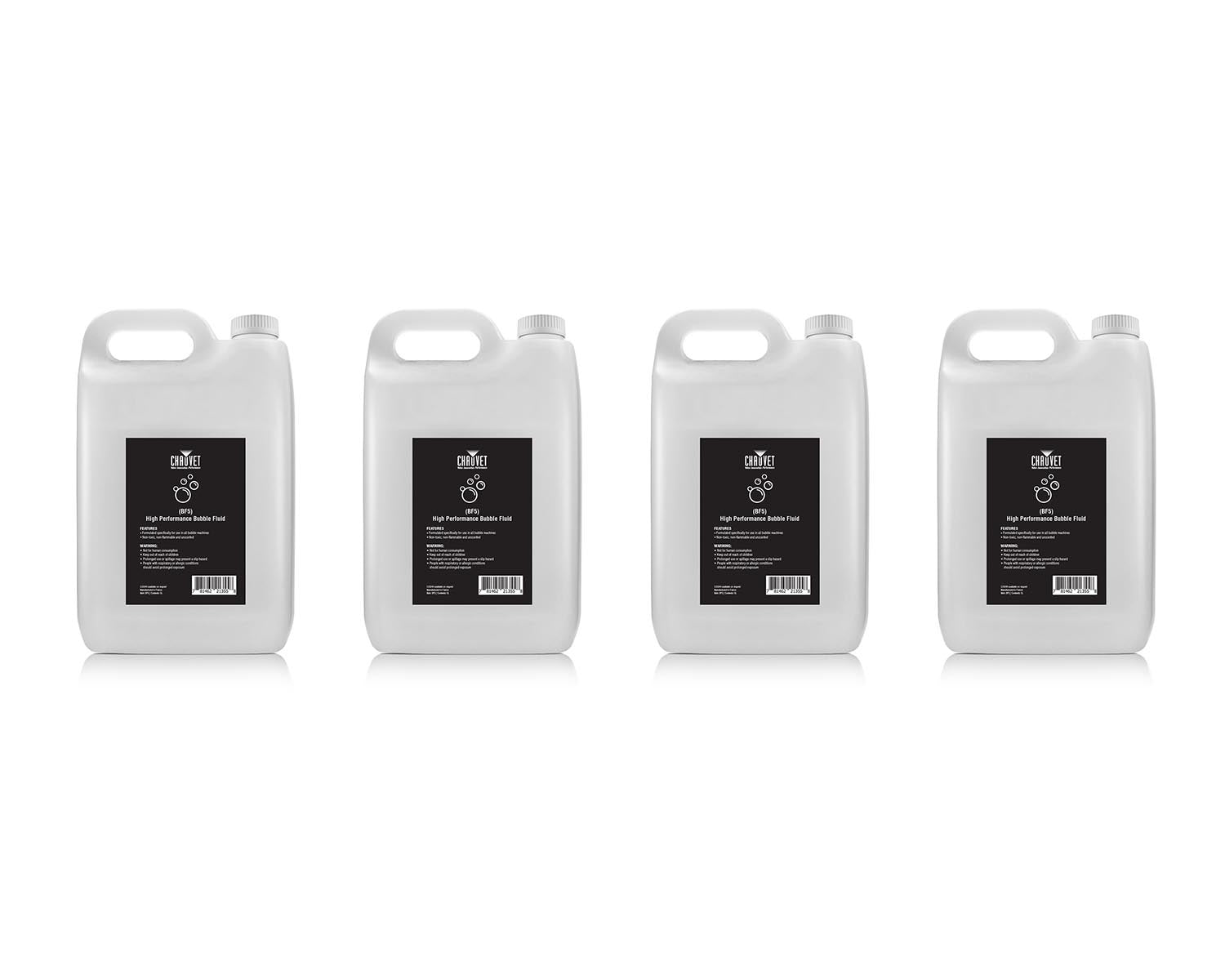 CHABF5X4 - CHAUVET DJ BF5 BOX OF 4 x 5 Litre Bottle High Performance Bubble Fluid Image 1