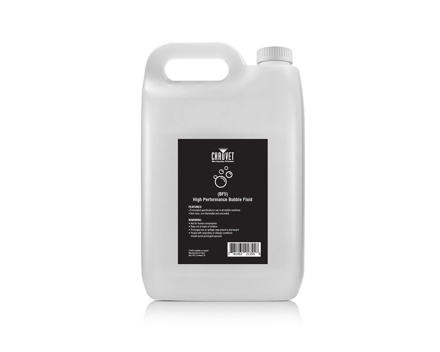 CHABF5X4 - CHAUVET DJ BF5 BOX OF 4 x 5 Litre Bottle High Performance Bubble Fluid Image 2
