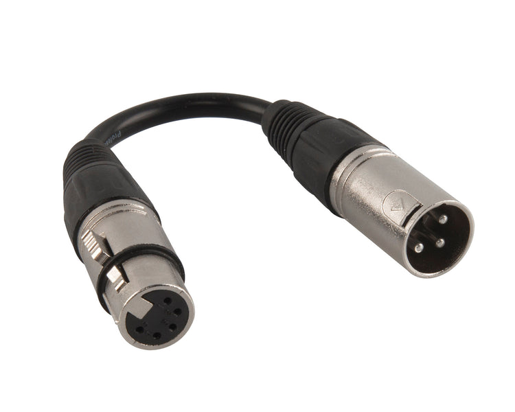CHADMXA53 - CHAUVET DJ DMX Adaptor 5 Pin Female to 3 Pin Male Adapter Image 1