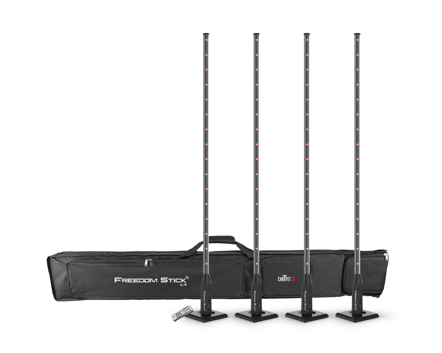 CHAFSTX4 - CHAUVET DJ Freedom Stick X4 4 PACK Free Standing Battery LED Batton Inc Case Image 1