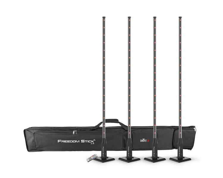 CHAFSTX4 - CHAUVET DJ Freedom Stick X4 4 PACK Free Standing Battery LED Batton Inc Case Image 1