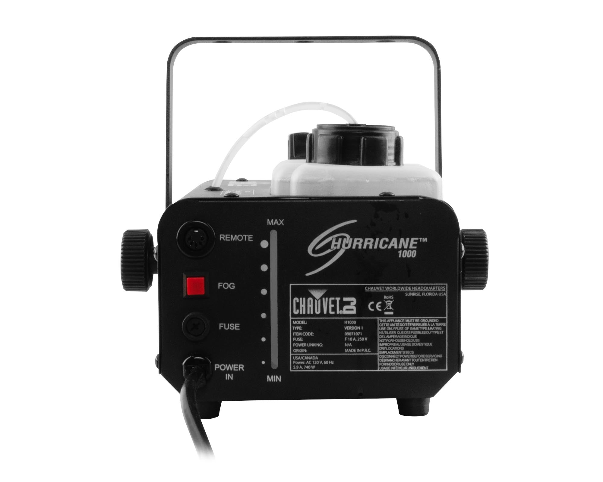CHAH1000 - CHAUVET DJ Hurricane 1000 Smoke Machine 10000 or min with Remote Image 3