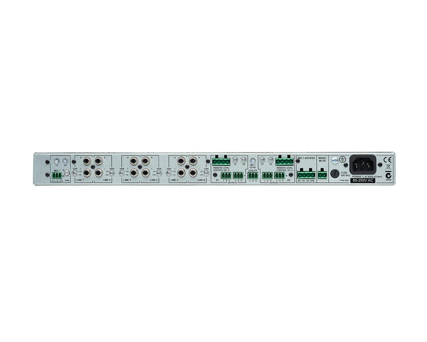 CLOCX163 - Cloud CX163 2 Zone and Utility 6 Line or 1 Mic Input Stereo Mixer 1U Image 2