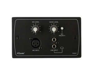 CLODLM1B - Cloud DLM 1B DANTE Remote Line or Mic Active Input Wall Plate Black Image 1