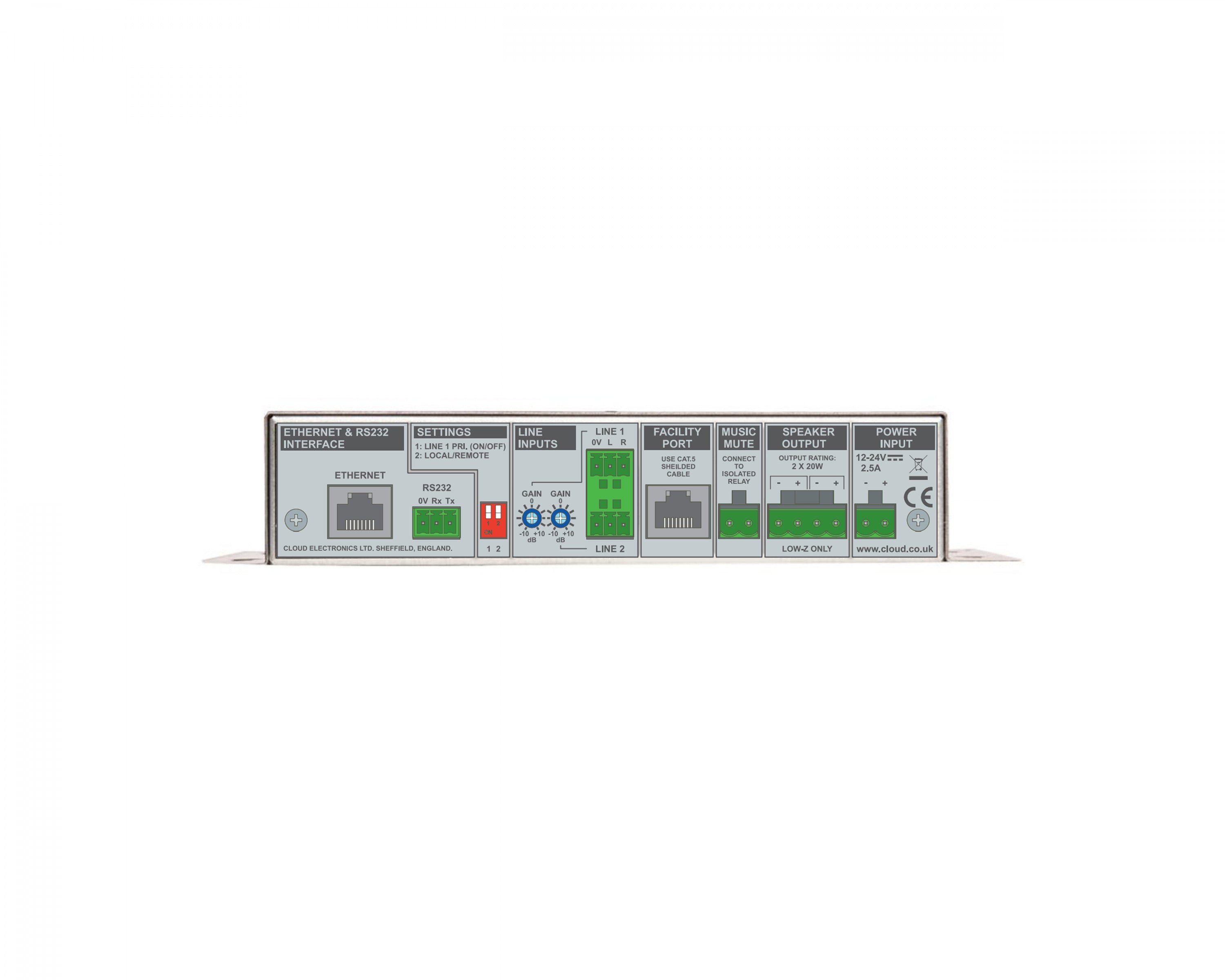 CLOMA40E - Cloud MA40E Energy Star Mini Amplifier with RS232 2x20W @ 4ohm Image 3