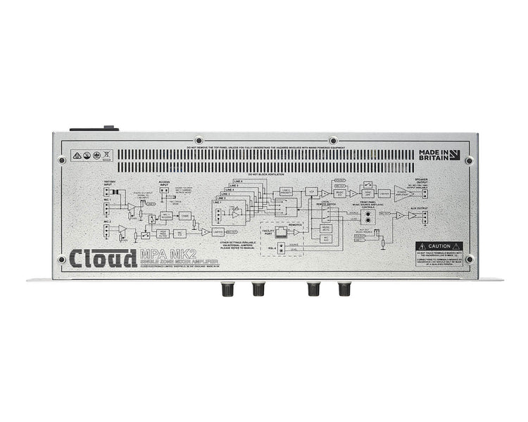 CLOMPA2402 - Cloud MPA240MK2 6 Line or 2 Mic Input Mixer Amp 240W 4ohm or 100V 1U Image 3