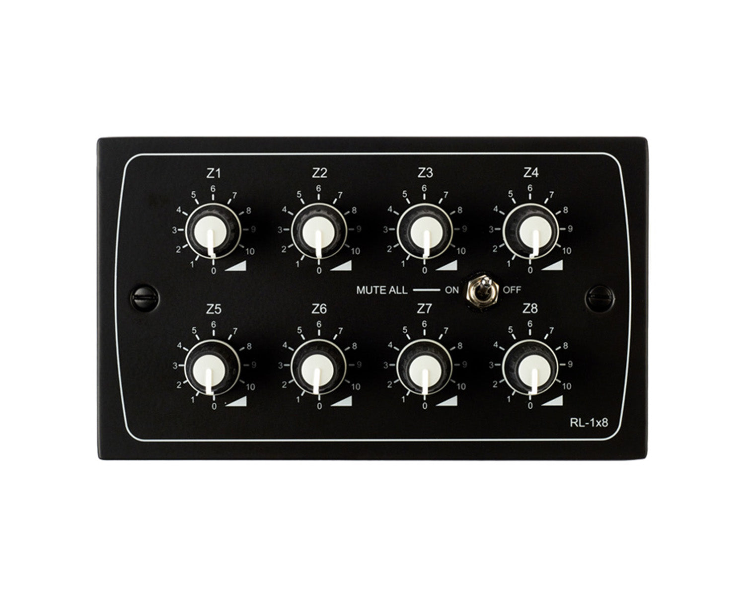 CLORL1X8B - Cloud RL 1x8B 8 Zone Remote Volume Control Plate with Mute All Black Image 1