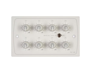 CLORL1X8W - Cloud RL 1x8W 8 Zone Remote Volume Control Plate with Mute All White Image 1