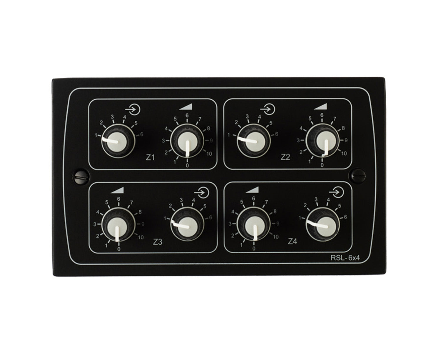 CLORSL6X4B - Cloud RSL 6x4B 4 Zone 6 Source or Volume Level Select Wall Plate Black Image 1