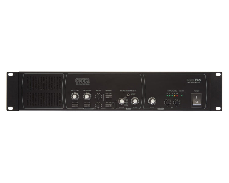 CLOVMA240 - Cloud Contractor VMA240 Mixer Amplifier 4 Line or 2 Mic In 240W 4ohm or 100V Line 2U Image 1