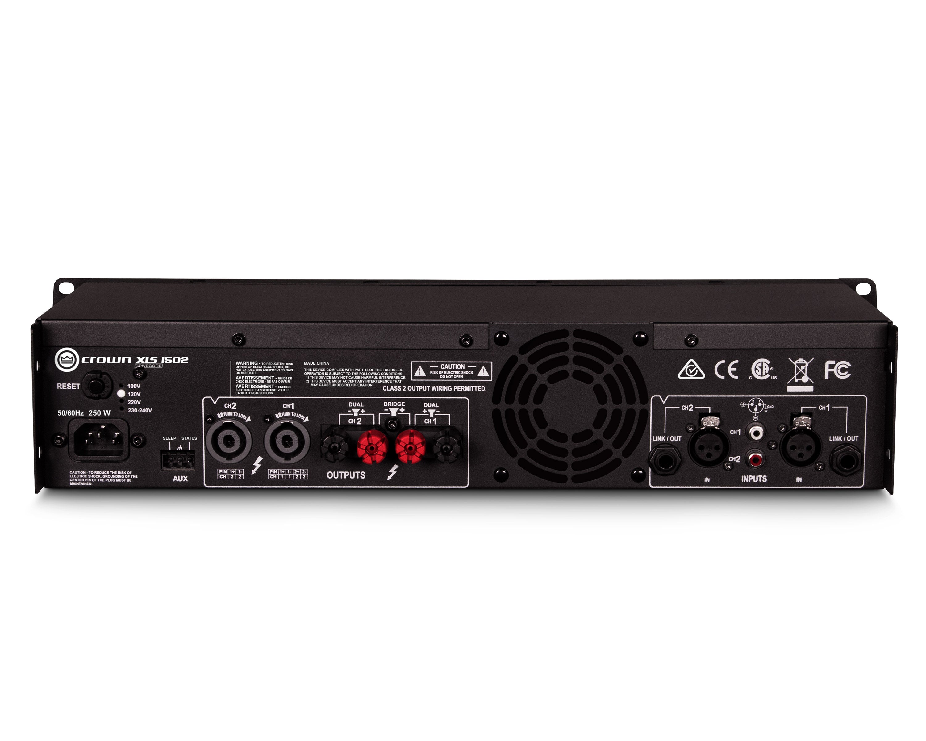 CROXLS1502 - Crown XLS 1502 DriveCore 2 Power Amp with DSP 2x525W @ 4ohm 2U Image 2