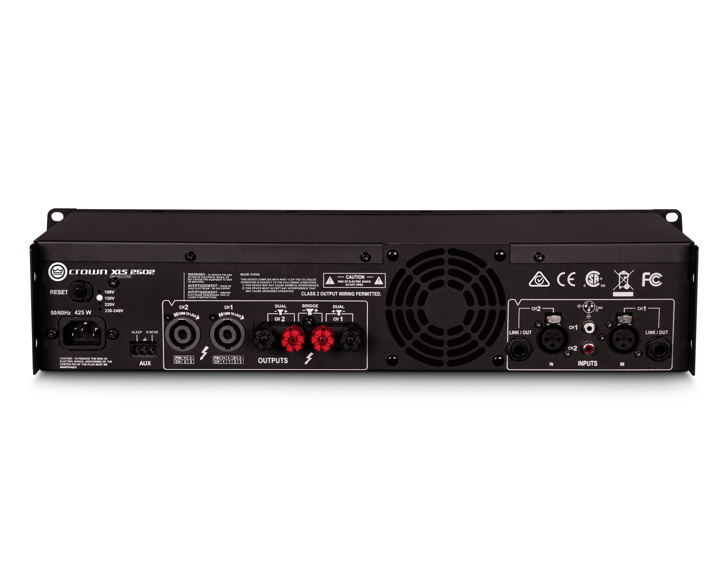 CROXLS2502 - Crown XLS 2502 DriveCore 2 Power Amp with DSP 2x775W @ 4ohm 2U Image 2