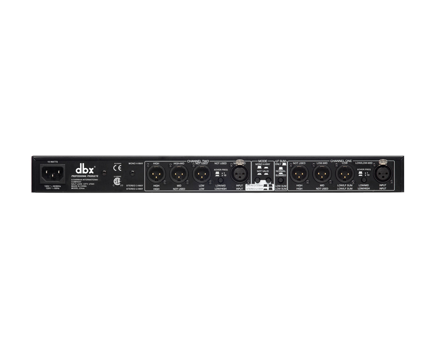 DBX234XS - dbx 234XS Stereo 3 or Mono 4 Way Crossover  XLR Version Silver 1U Image 2