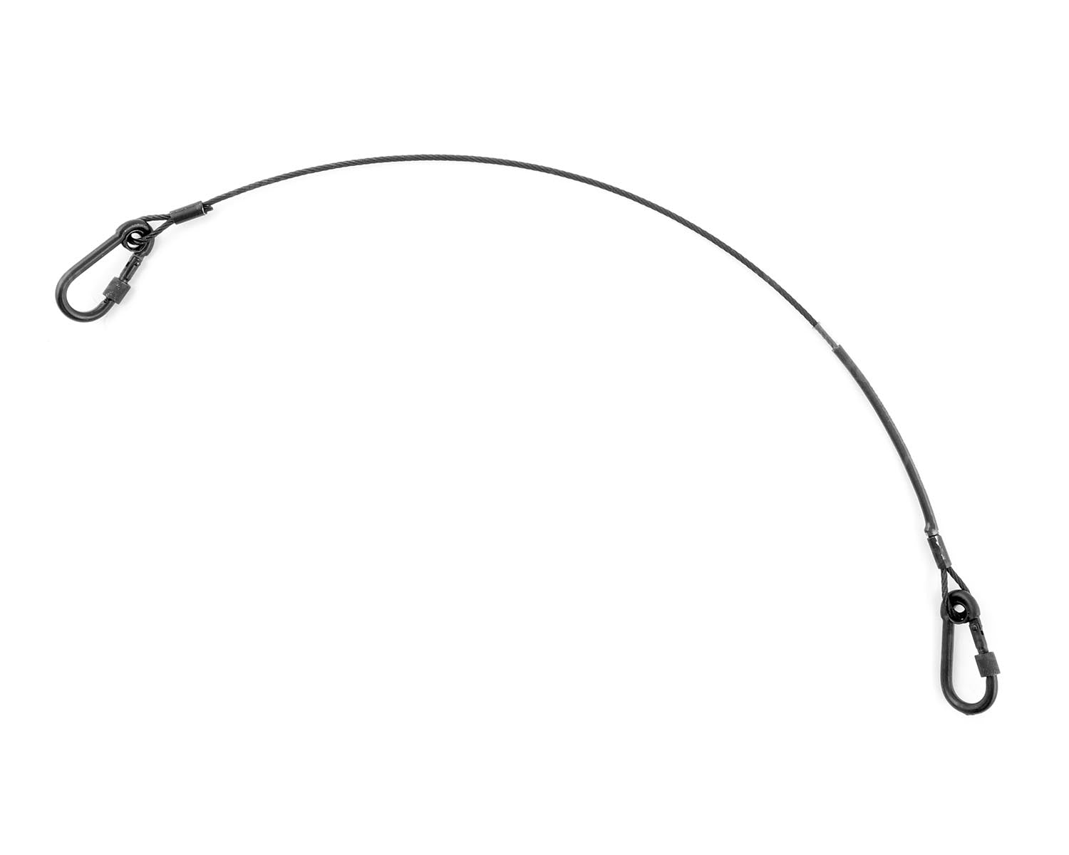 DOUT22101 - Doughty T22101 15Kg 585mm Safety Wire with 2x M6 Carabiner Hook Black Image 1