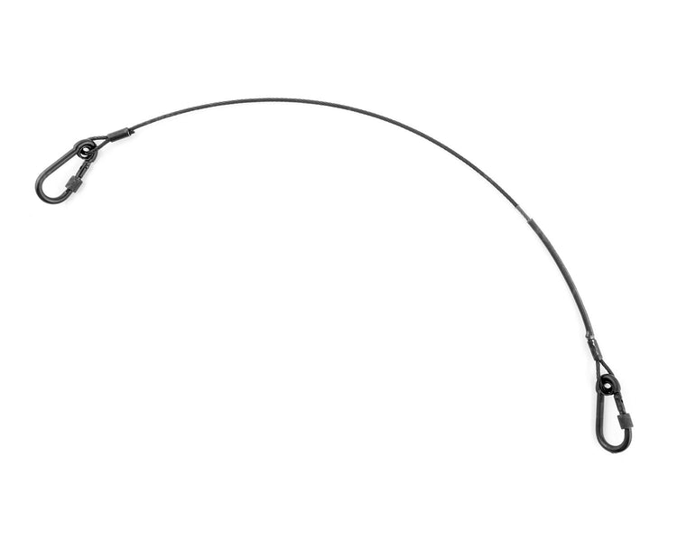 DOUT22101 - Doughty T22101 15Kg 585mm Safety Wire with 2x M6 Carabiner Hook Black Image 1