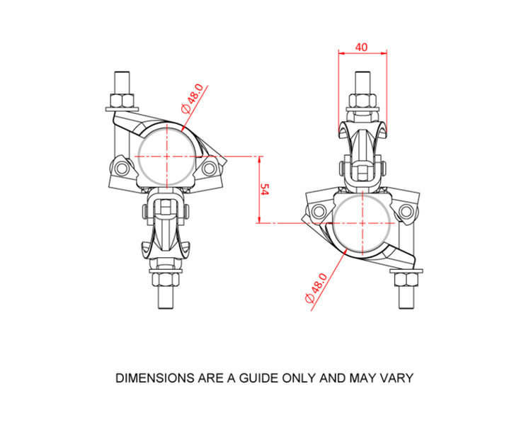 DOUT24900 - Doughty T24900 Scaffold Double Coupler Pressed Steel for 48mm Tubes Image 3