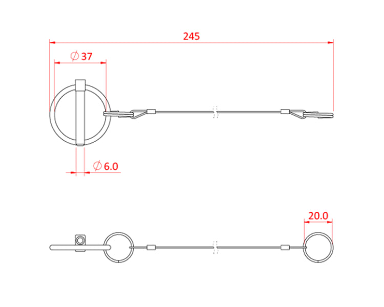 DOUT28380 - Doughty T28380 Lynch Pin with wire 1.5mm Wire x 170mm Image 2