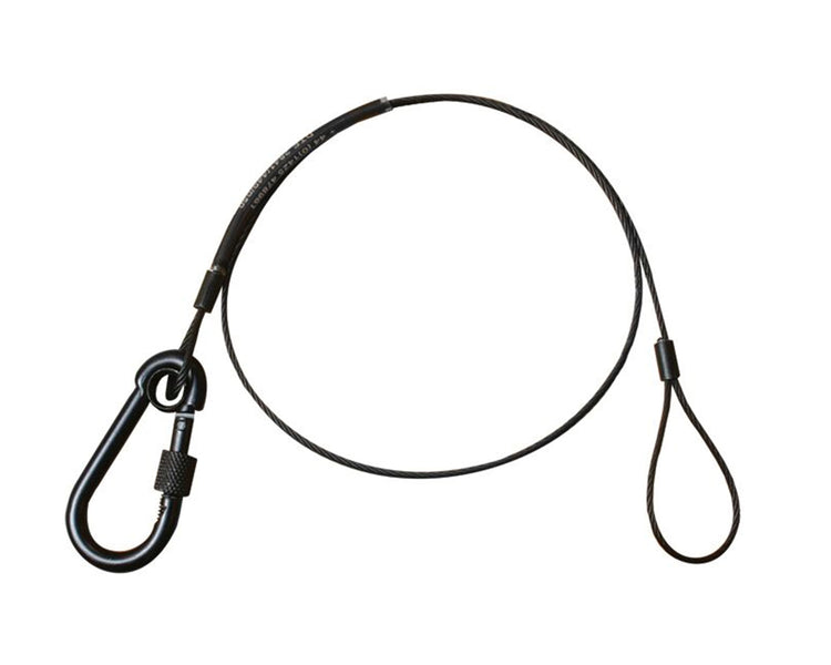 DOUT2841001 - Doughty T2841001 20kg 600mm Safety Wire with M6 Carabiner Hook Black Image 1