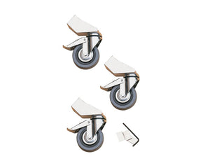 DOUT50500 - Doughty T50500 Castor Kit 75mm Kit (Fits 4 Different Stands) SILVER Image 1