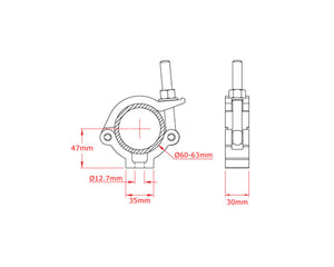 DOUT57405 - Doughty T57405 Slinkline Mammoth Half Coupler SWL 300Kg Polished Image 2