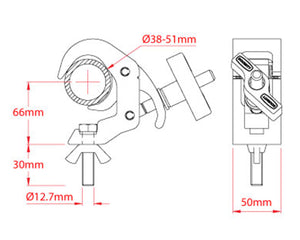 DOUT58206 - Doughty T58206 Quick Trigger Clamp inc M12 Wing Nut & Bolt BLACK Image 3