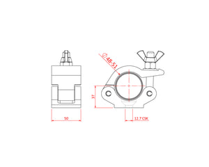 DOUT58601 - Doughty T58601 Low Profile Hook Clamp SWL 500kg BLACK Image 2