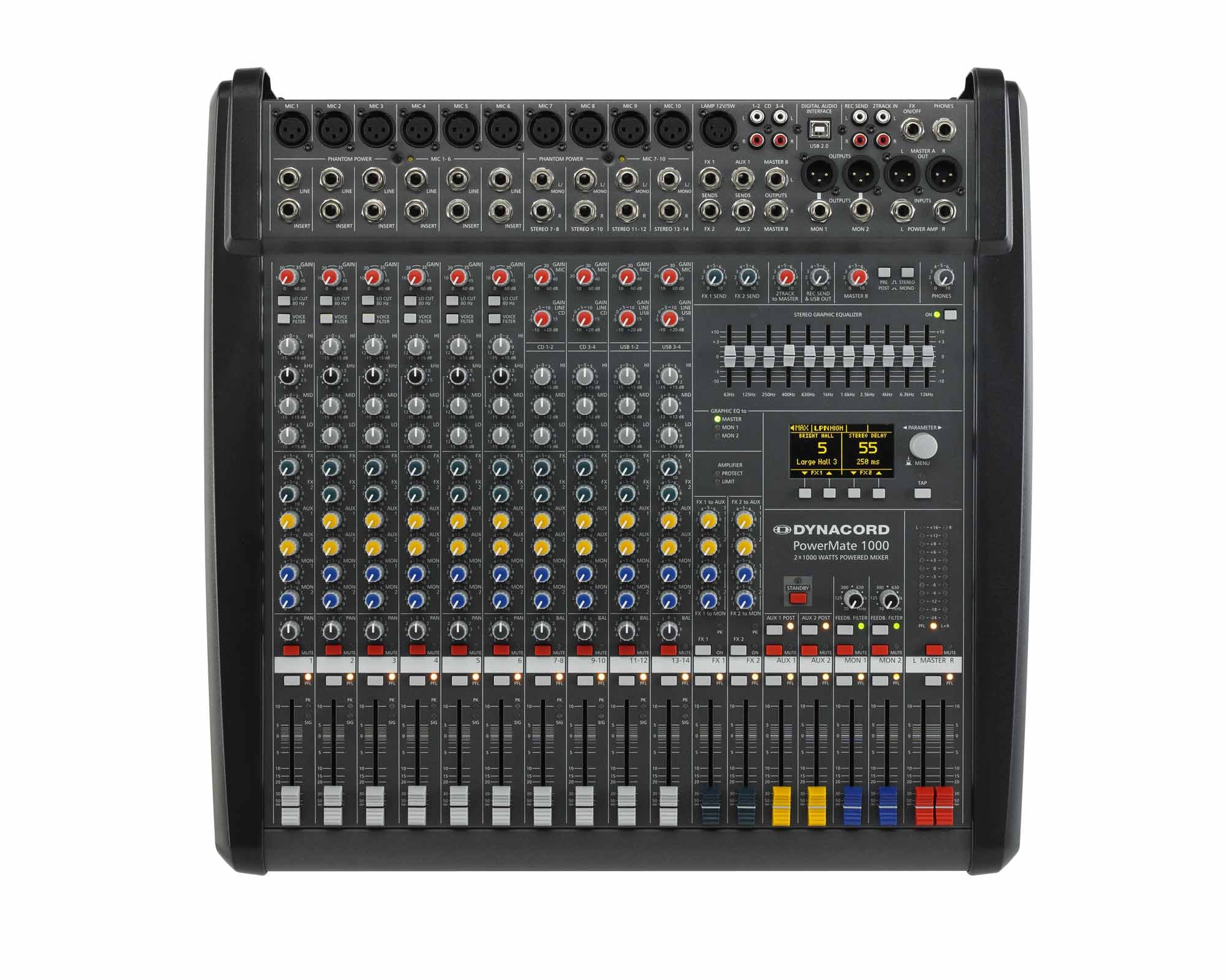 DYNPM10003 - Dynacord PowerMate 1000 3 10Ch Powered Mixer with Twin Digital FX 2x1000W Image 1