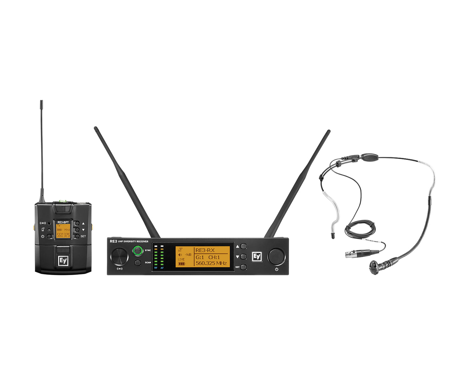 ELERE3BPHW8M - Electro-Voice RE3 BPHW 8M CH70 and Duplex Gap Wireless Headmic System Headworn Image 1