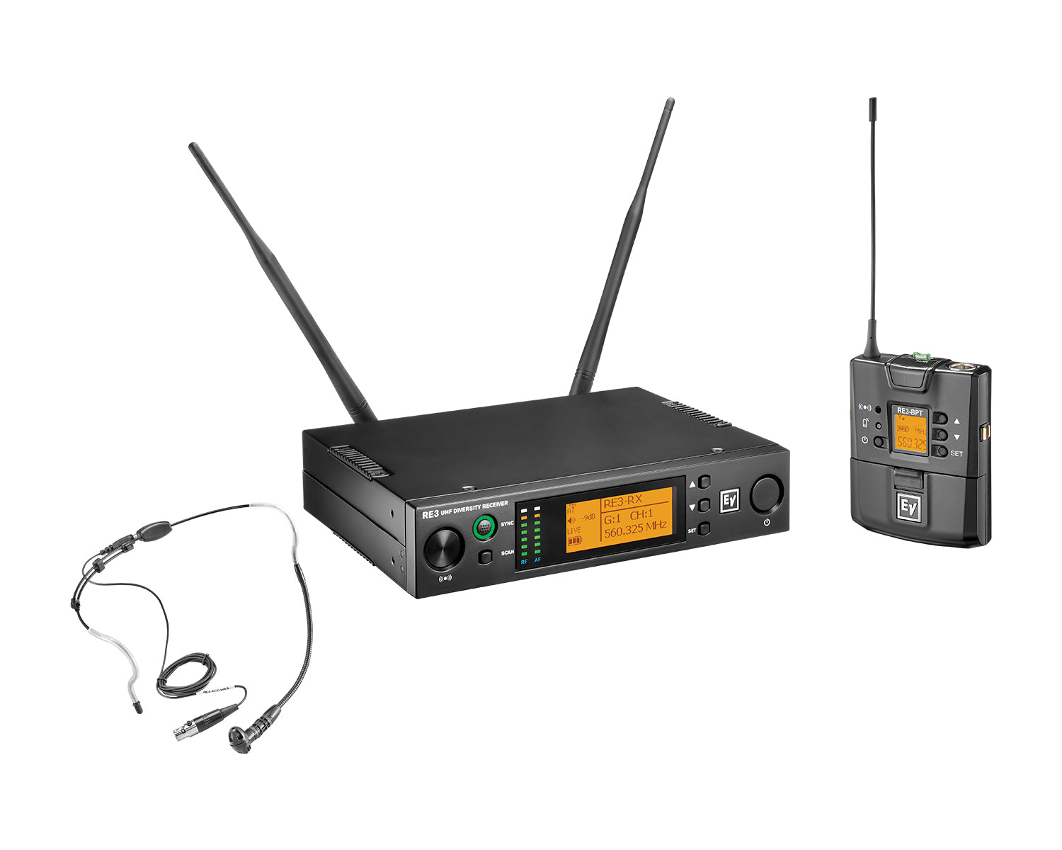 ELERE3BPHW8M - Electro-Voice RE3 BPHW 8M CH70 and Duplex Gap Wireless Headmic System Headworn Image 2